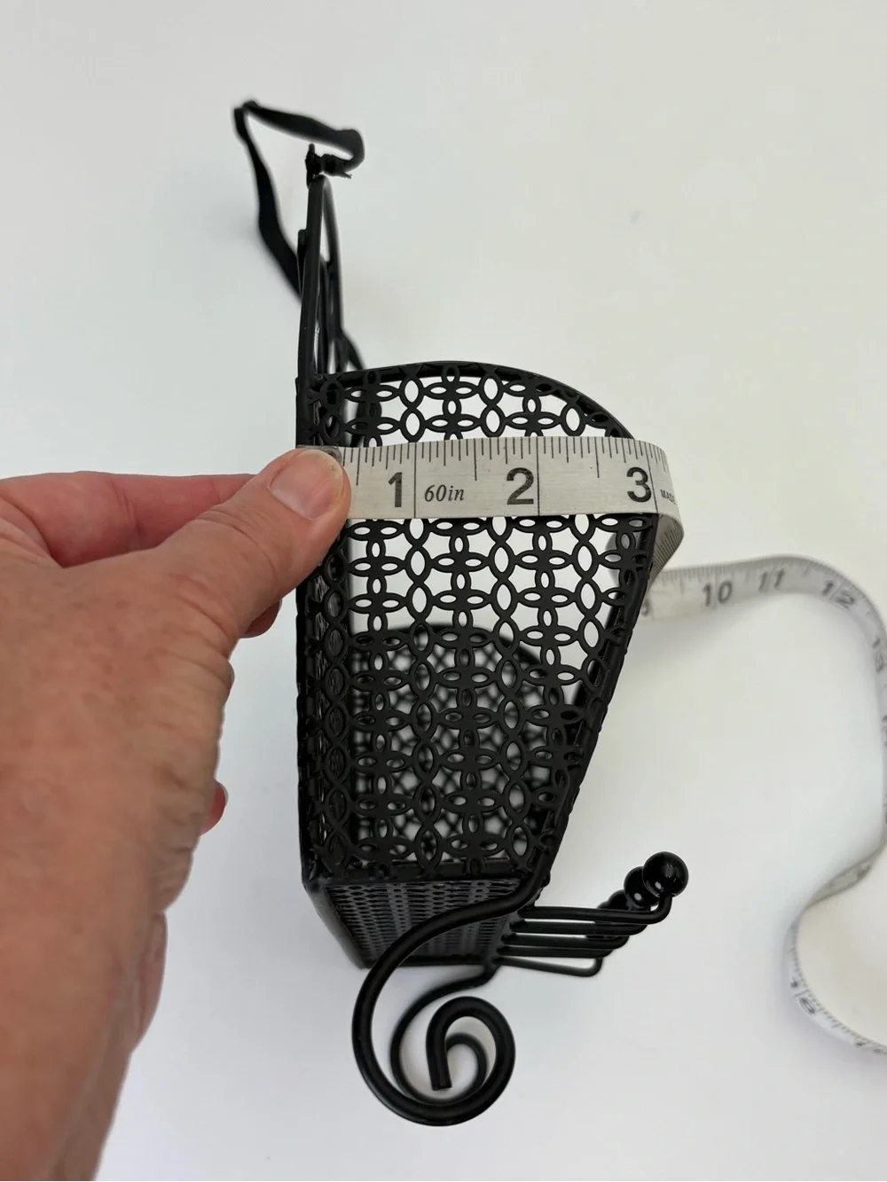 Black Iron Wall Basket/Jewelry Holder